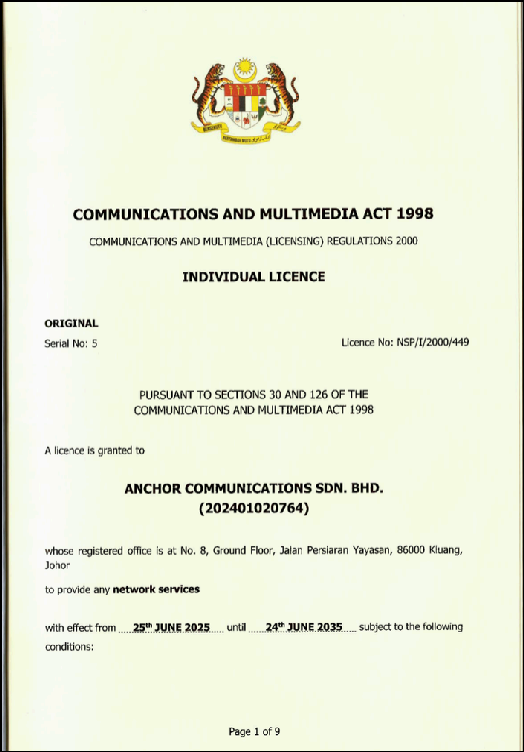 Dokumen lesen NSP Anchor Communications